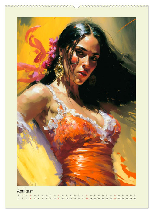 Flamenco. Anmutige Tänzerinnen. Illustrationen (CALVENDO Premium Wandkalender 2027)
