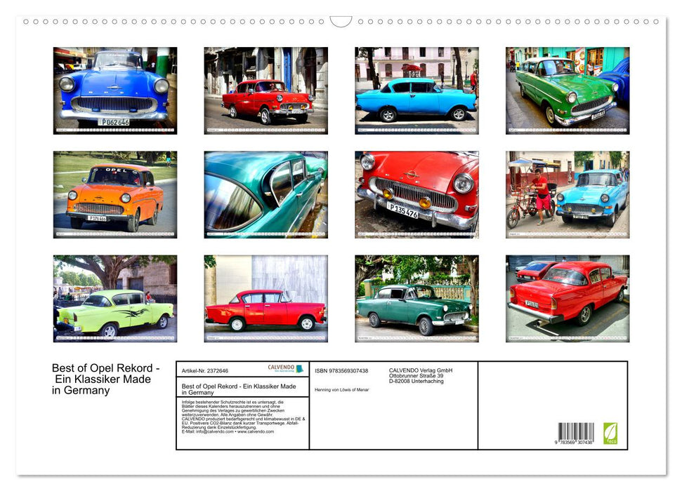 Best of Opel Rekord - Ein Klassiker Made in Germany (CALVENDO Wandkalender 2027)