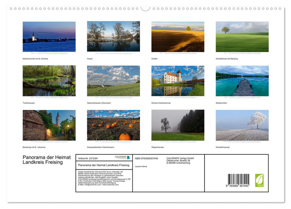 Panorama der Heimat Landkreis Freising (CALVENDO Premium Wandkalender 2027)