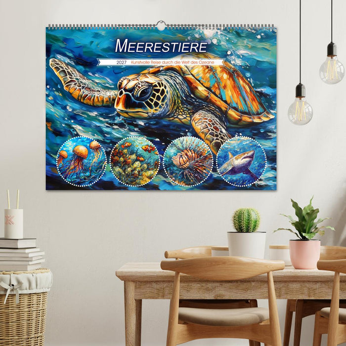 Meerestiere - Kunstvolle Reise durch die Welt der Ozeane (CALVENDO Wandkalender 2027)