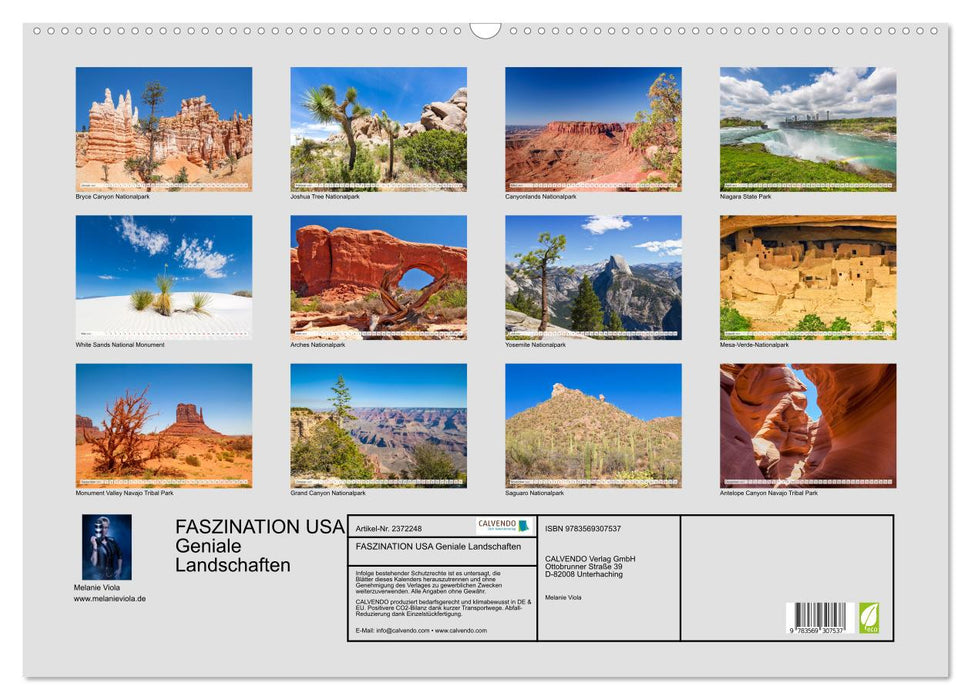 FASZINATION USA Geniale Landschaften (CALVENDO Wandkalender 2027)