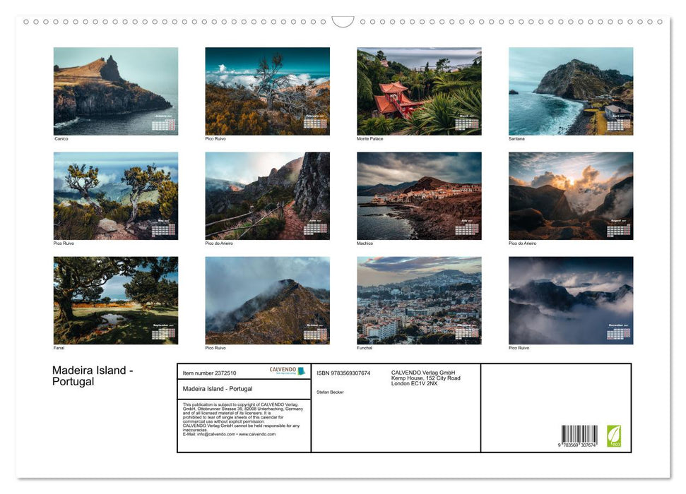 Madeira Island - Portugal (CALVENDO Monthly Calendar 2027)