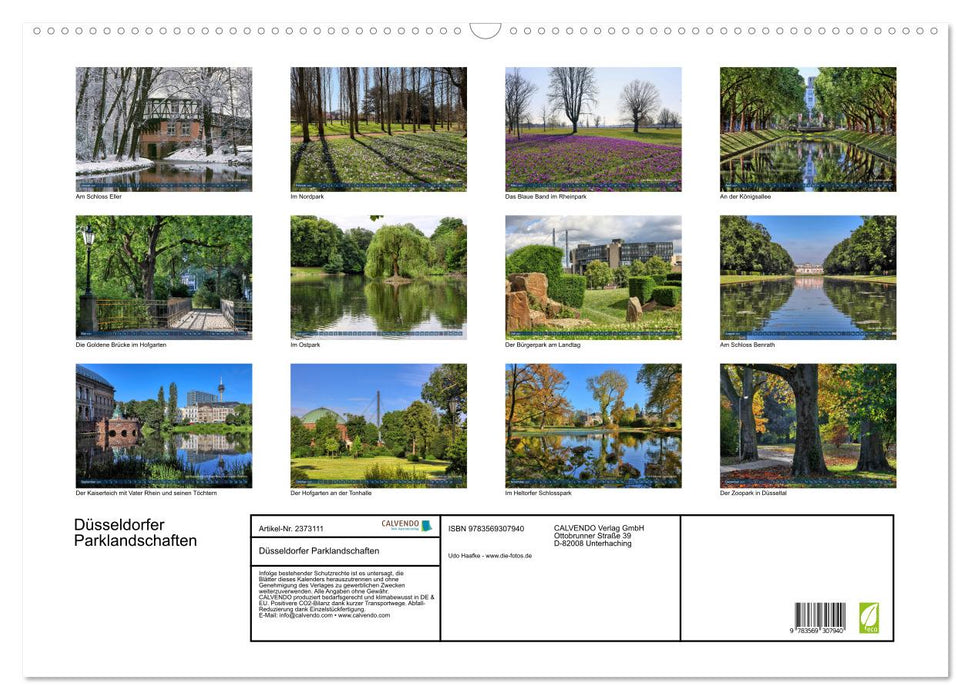 Düsseldorfer Parklandschaften (CALVENDO Wandkalender 2027)