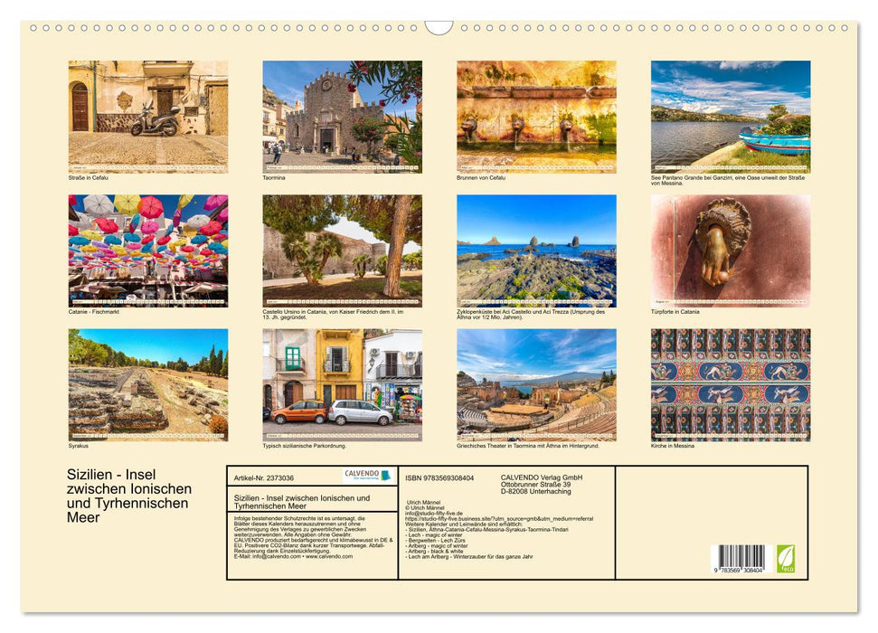 Sizilien - Insel zwischen Ionischen und Tyrhennischen Meer (CALVENDO Wandkalender 2027)