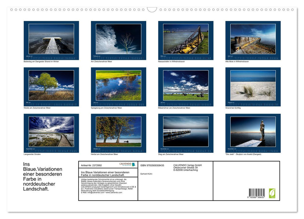 Ins Blaue.Variationen einer besonderen Farbe in norddeutscher Landschaft. (CALVENDO Wandkalender 2027)