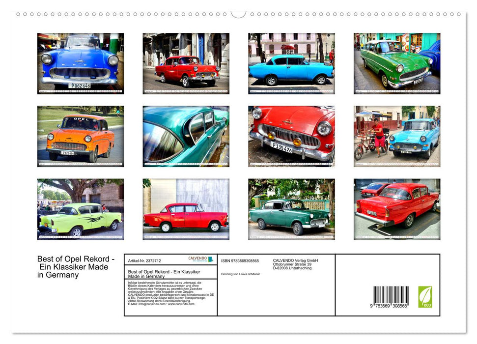 Best of Opel Rekord - Ein Klassiker Made in Germany (CALVENDO Premium Wandkalender 2027)