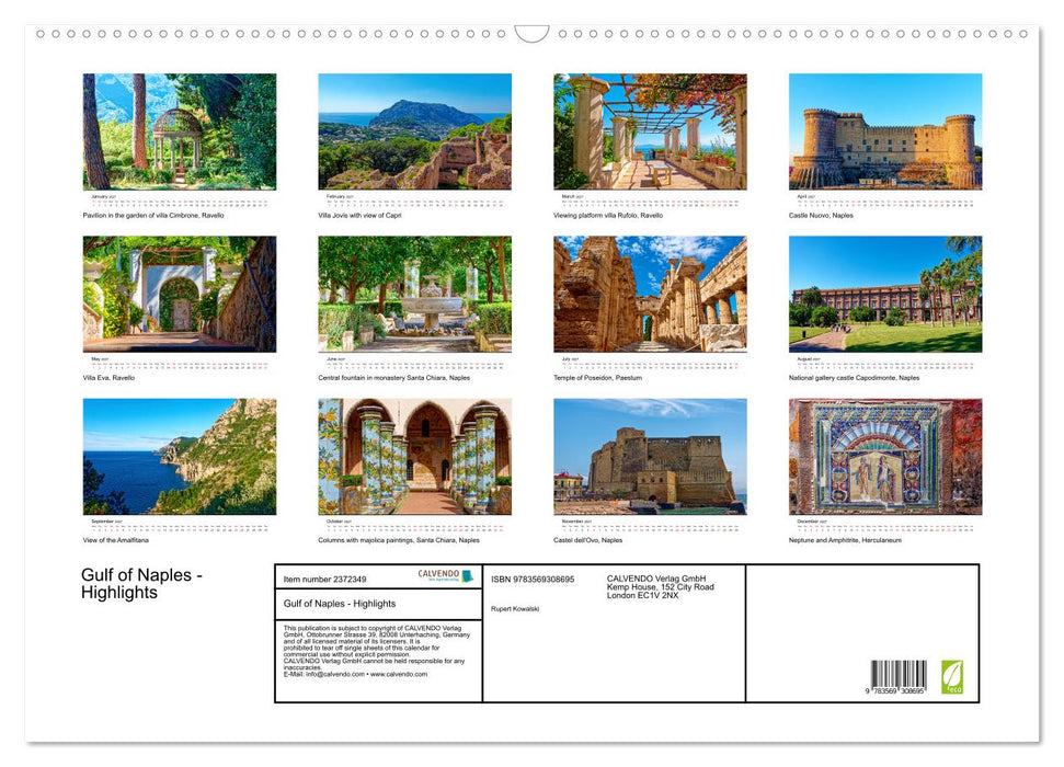Gulf of Naples - Highlights (CALVENDO Monthly Calendar 2027)
