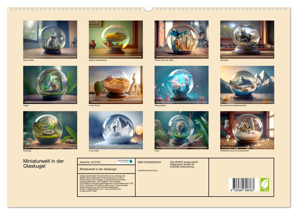 Miniaturwelt in der Glaskugel (CALVENDO Premium Wandkalender 2027)