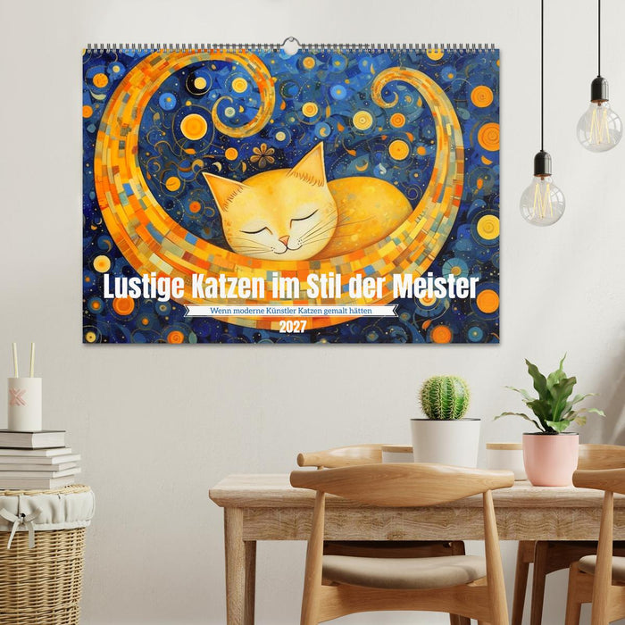 Lustige Katzen im Stil der Meister (CALVENDO Wandkalender 2027)