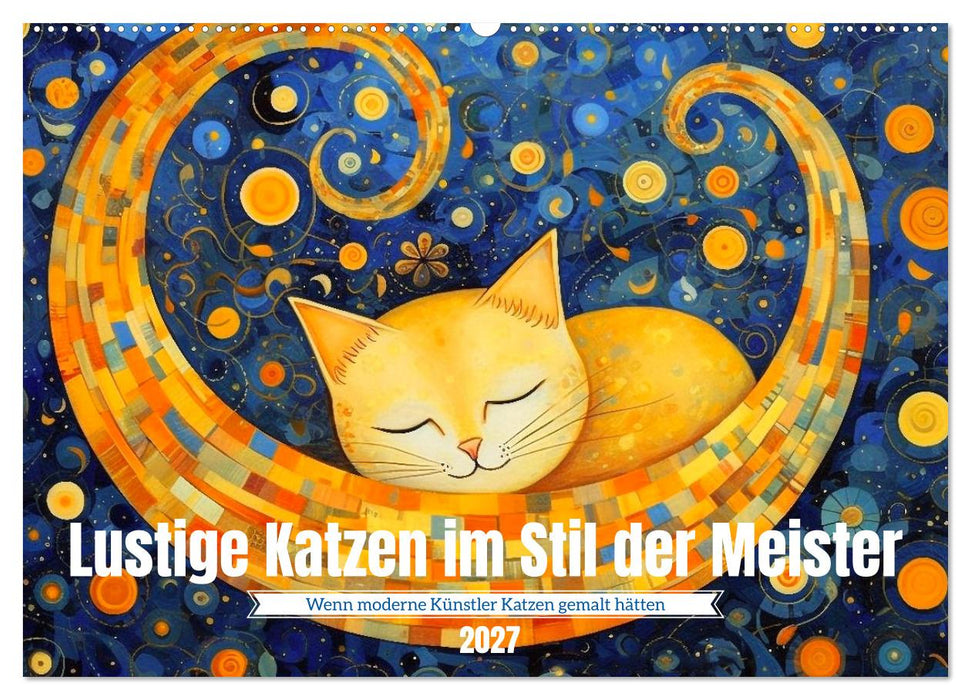 Lustige Katzen im Stil der Meister (CALVENDO Wandkalender 2027)