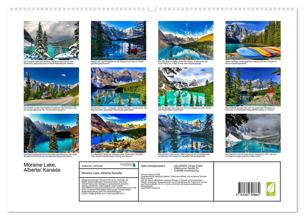 Moraine Lake, Alberta/ Kanada (CALVENDO Premium Wandkalender 2027)
