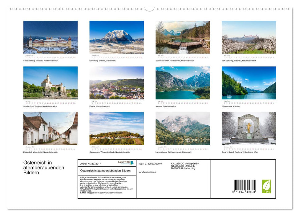 Österreich in atemberaubenden Bildern (CALVENDO Premium Wandkalender 2027)