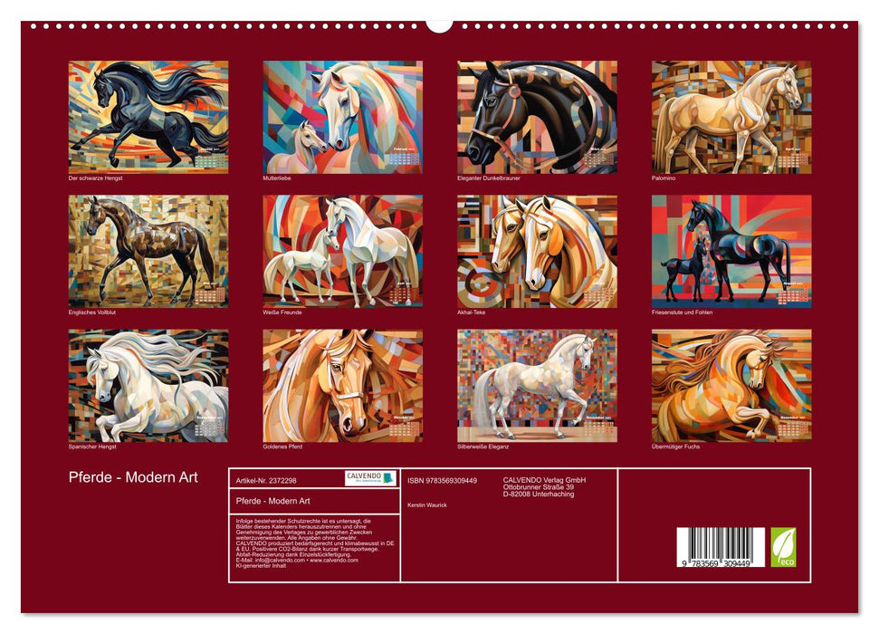 Pferde - Modern Art (CALVENDO Premium Wandkalender 2027)
