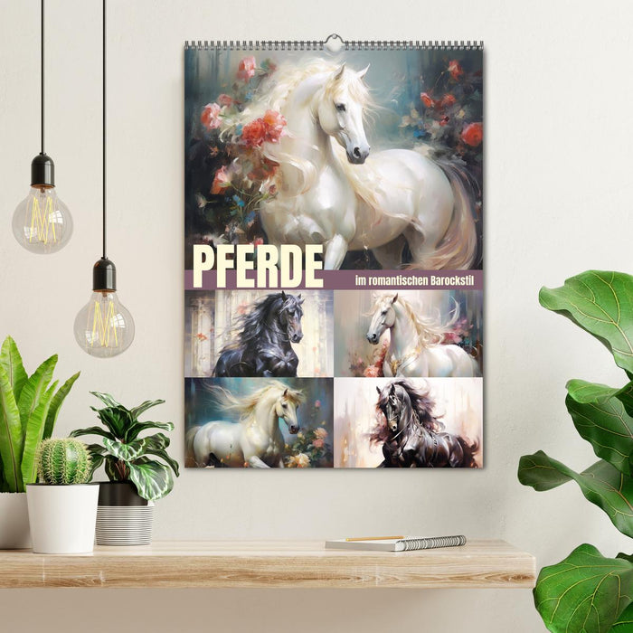 Pferde im romantischen Barockstil (CALVENDO Wandkalender 2027)