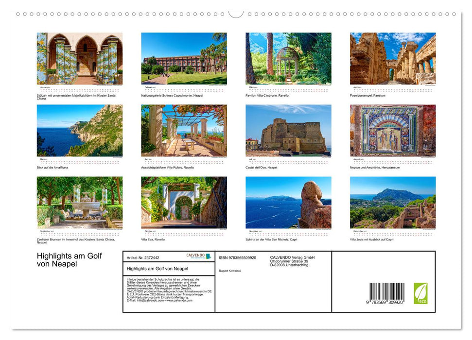 Highlights am Golf von Neapel (CALVENDO Premium Wandkalender 2027)