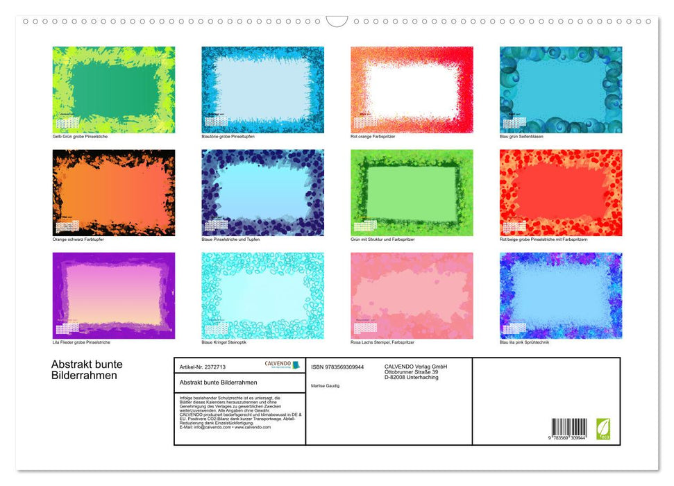 Abstrakt bunte Bilderrahmen (CALVENDO Wandkalender 2027)