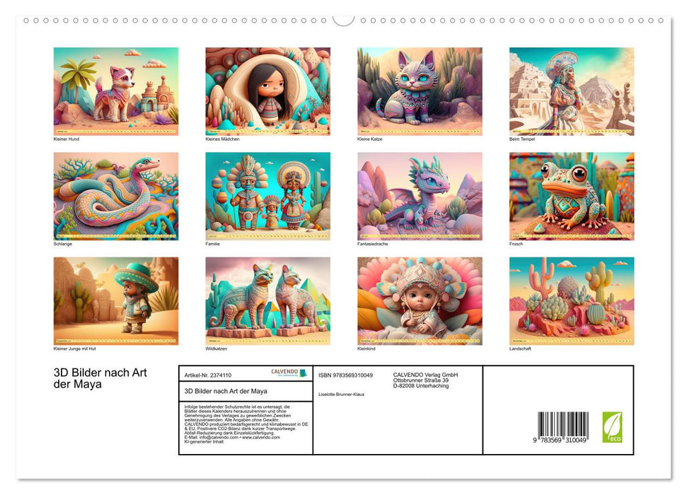 3D Bilder nach Art der Maya (CALVENDO Premium Wandkalender 2027)