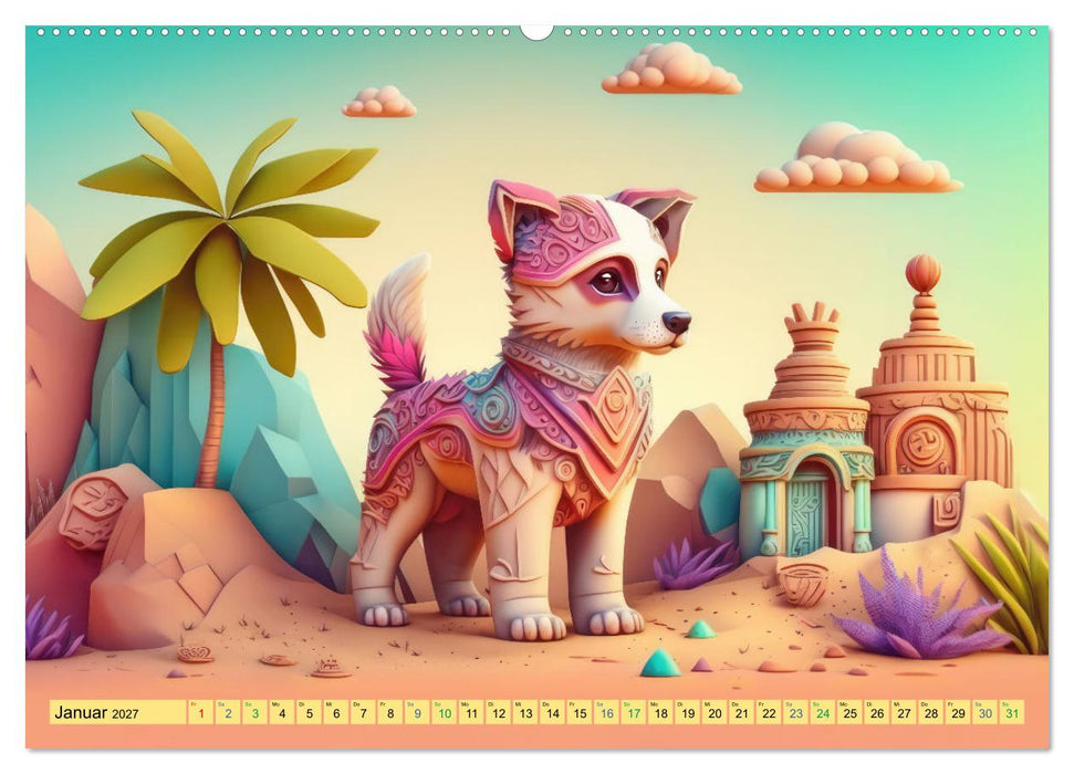 3D Bilder nach Art der Maya (CALVENDO Premium Wandkalender 2027)