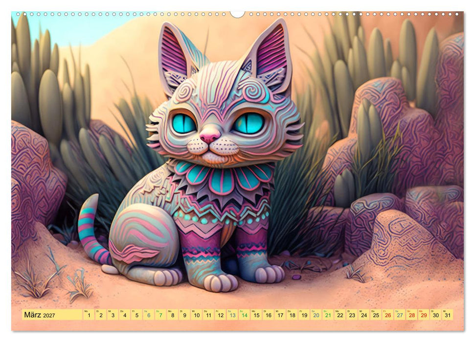 3D Bilder nach Art der Maya (CALVENDO Premium Wandkalender 2027)