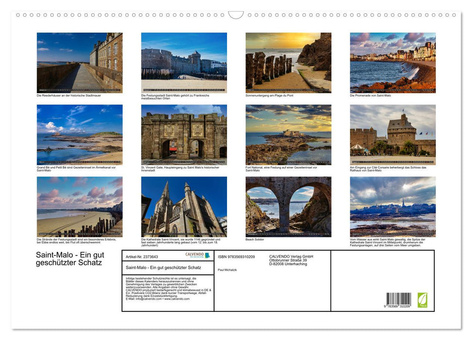 Saint-Malo - Ein gut geschützter Schatz (CALVENDO Wandkalender 2027)