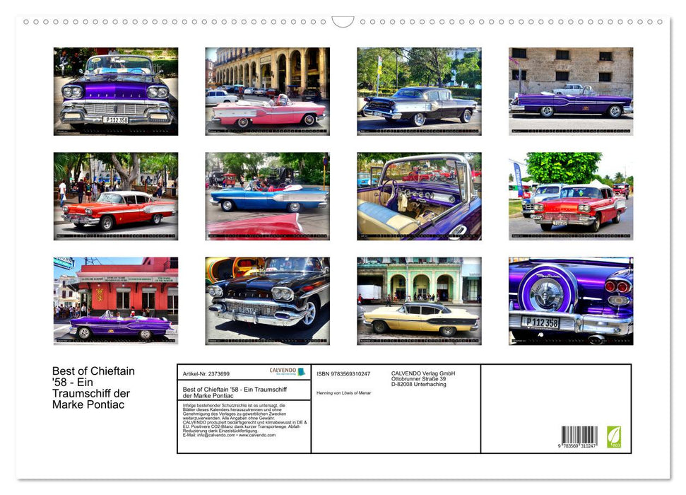 Best of Chieftain '58 - Ein Traumschiff der Marke Pontiac (CALVENDO Wandkalender 2027)