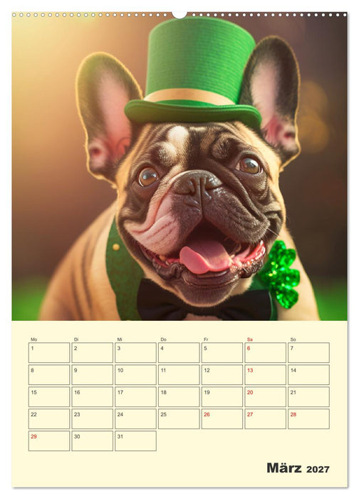 Lustige Fledermäuse. Französische Bulldoggen bei der Freizeitgestaltung (CALVENDO Premium Wandkalender 2027)