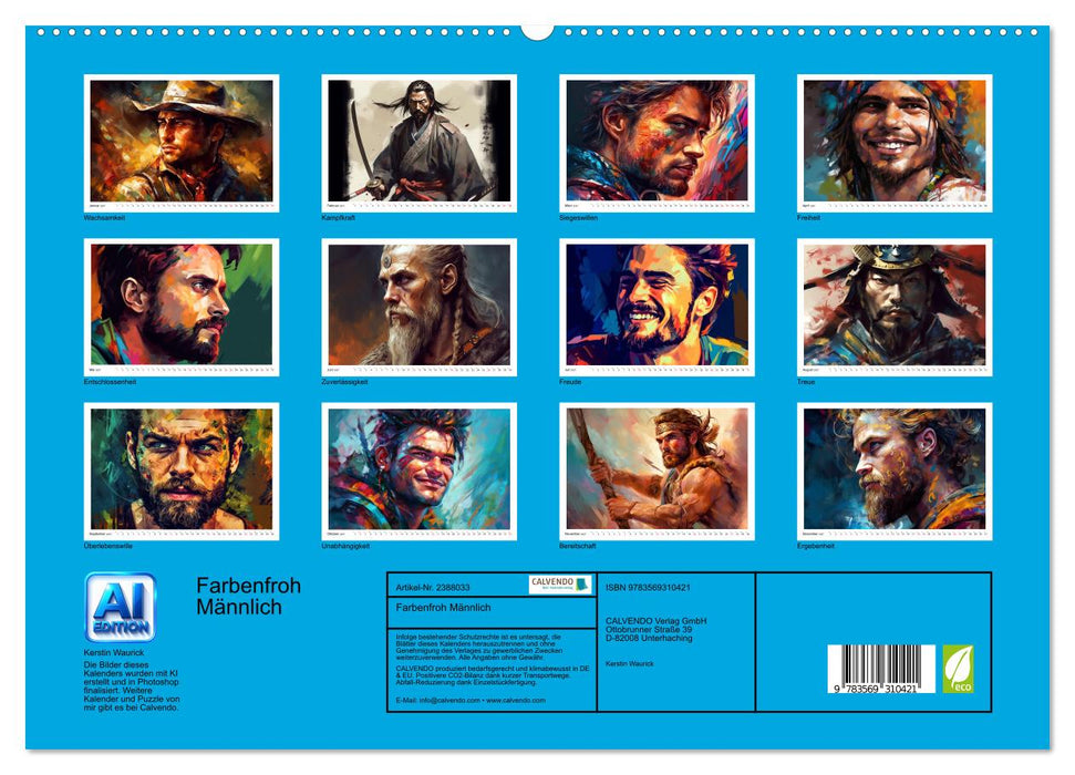 Farbenfroh Männlich (CALVENDO Premium Wandkalender 2027)