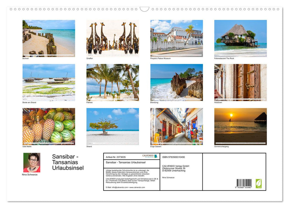 Sansibar - Tansanias Urlaubsinsel (CALVENDO Wandkalender 2027)