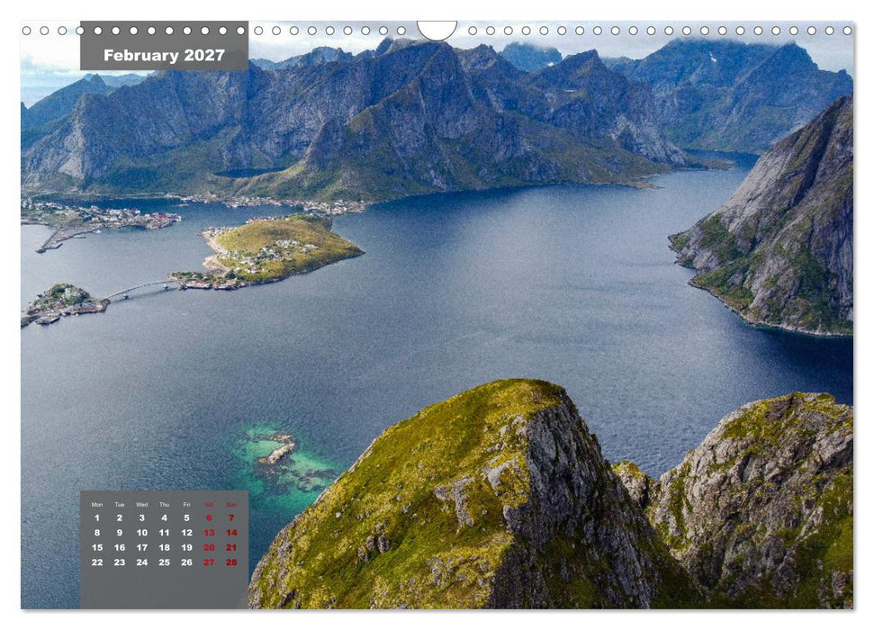 Bird's eye view of Norway (CALVENDO Monthly Calendar 2027)