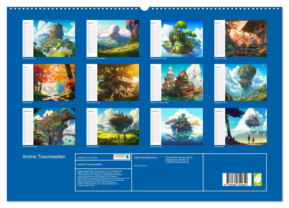 Anime Traumwelten (CALVENDO Premium Wandkalender 2027)