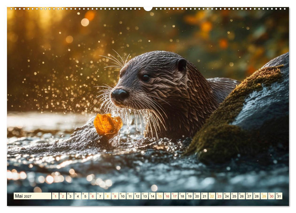 Fischotter - schlaue Jäger (CALVENDO Premium Wandkalender 2027)