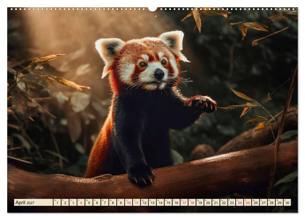 Roter Panda - gefährdeter Katzenbär (CALVENDO Premium Wandkalender 2027)