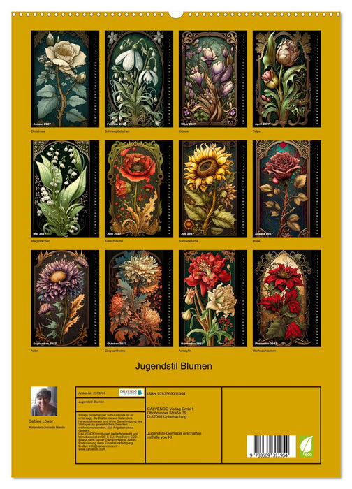Jugendstil Blumen (CALVENDO Premium Wandkalender 2027)