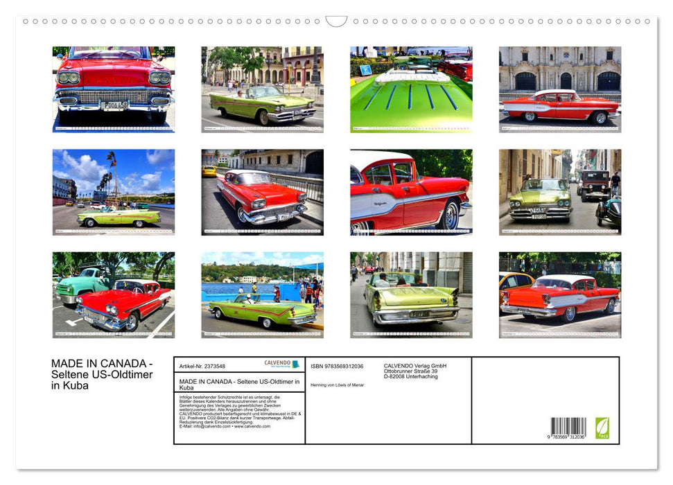 MADE IN CANADA - Seltene US-Oldtimer in Kuba (CALVENDO Wandkalender 2027)