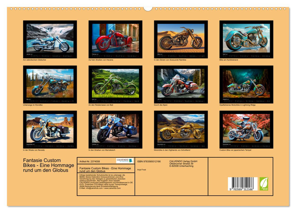 Fantasie Custom Bikes - Eine Hommage rund um den Globus (CALVENDO Premium Wandkalender 2027)