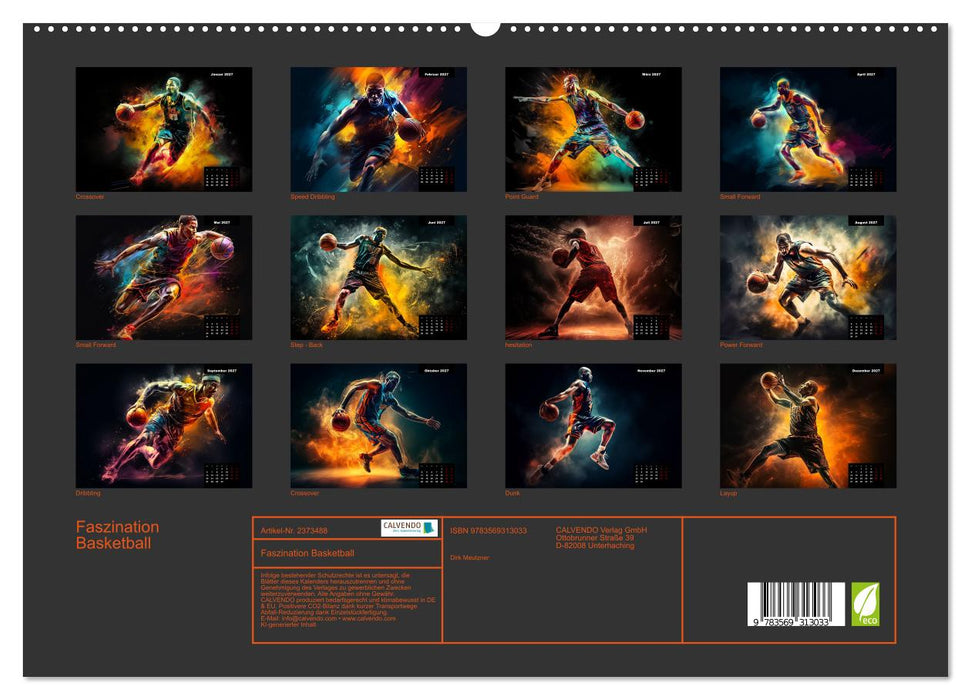 Faszination Basketball (CALVENDO Premium Wandkalender 2027)