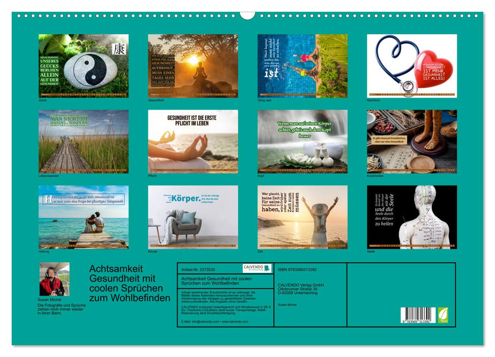 Achtsamkeit Gesundheit mit coolen Sprüchen zum Wohlbefinden (CALVENDO Wandkalender 2027)