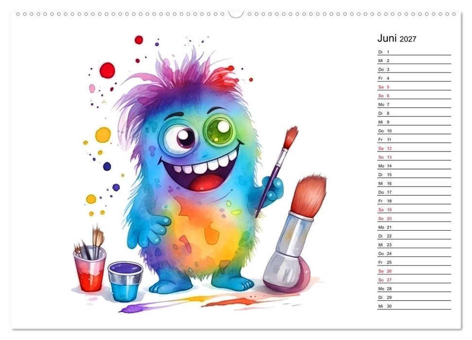 Monsterjobs - Kleine Monster, große Träume (CALVENDO Wandkalender 2027)