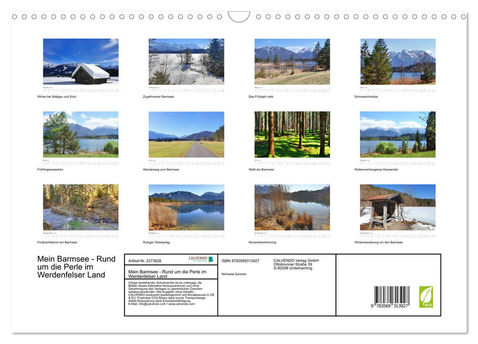Mein Barmsee - Rund um die Perle im Werdenfelser Land (CALVENDO Wandkalender 2027)