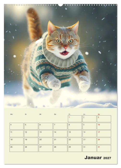 Jetzt ist die Katze aus dem Sack! Katzenspaß vom Feinsten! (CALVENDO Wandkalender 2027)