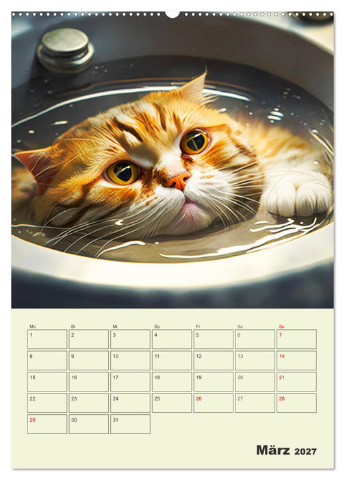Jetzt ist die Katze aus dem Sack! Katzenspaß vom Feinsten! (CALVENDO Wandkalender 2027)