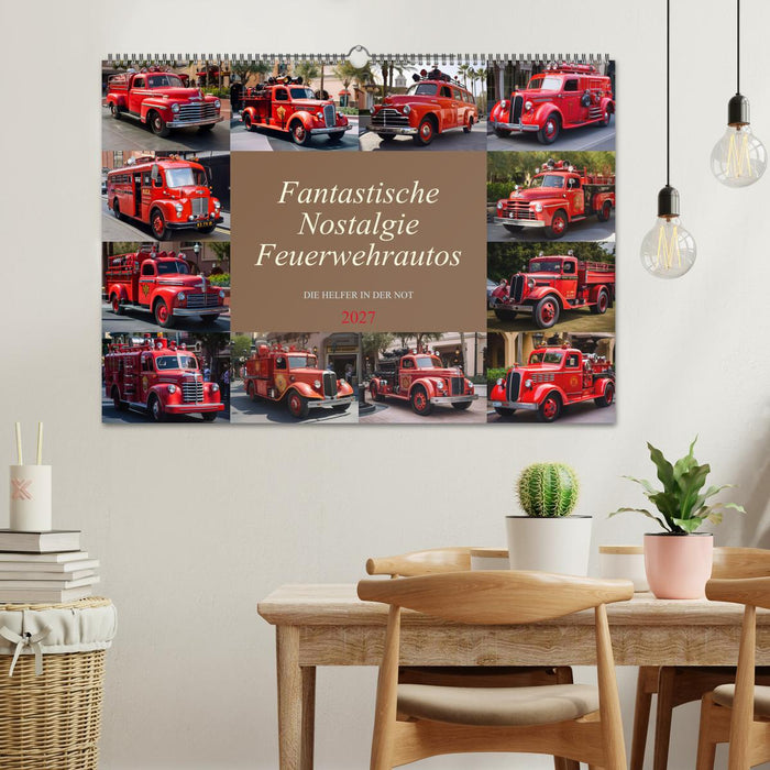Fantastische Nostalgie Feurwehrautos (CALVENDO Wandkalender 2027)