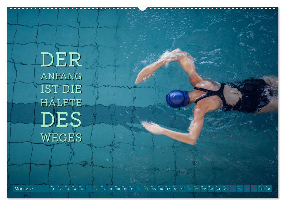 Schwimmen und SUP Begleitet mit coolen Sprüchen (CALVENDO Wandkalender 2027)