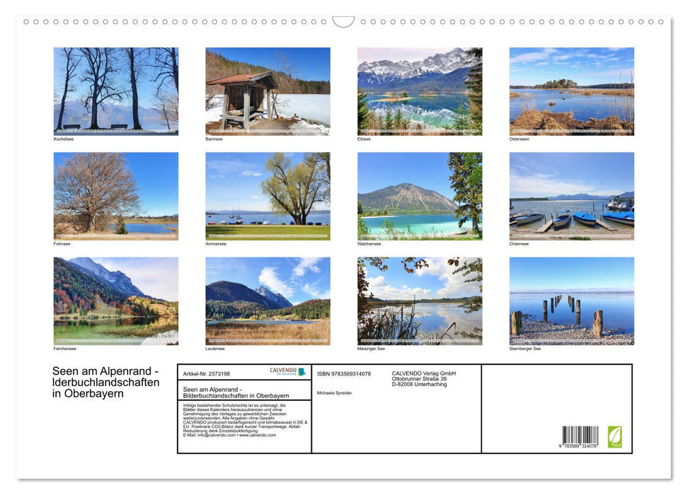 Seen am Alpenrand - Bilderbuchlandschaften in Oberbayern (CALVENDO Wandkalender 2027)
