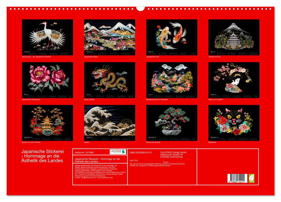 Japanische Stickerei - Hommage an die Ästhetik des Landes (CALVENDO Wandkalender 2027)