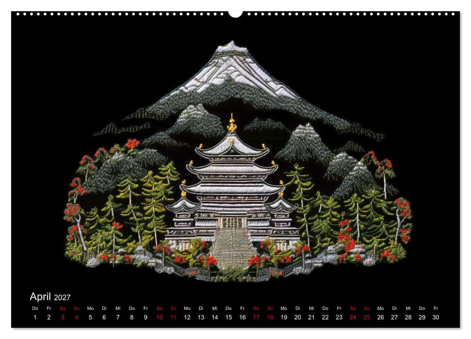 Japanische Stickerei - Hommage an die Ästhetik des Landes (CALVENDO Wandkalender 2027)