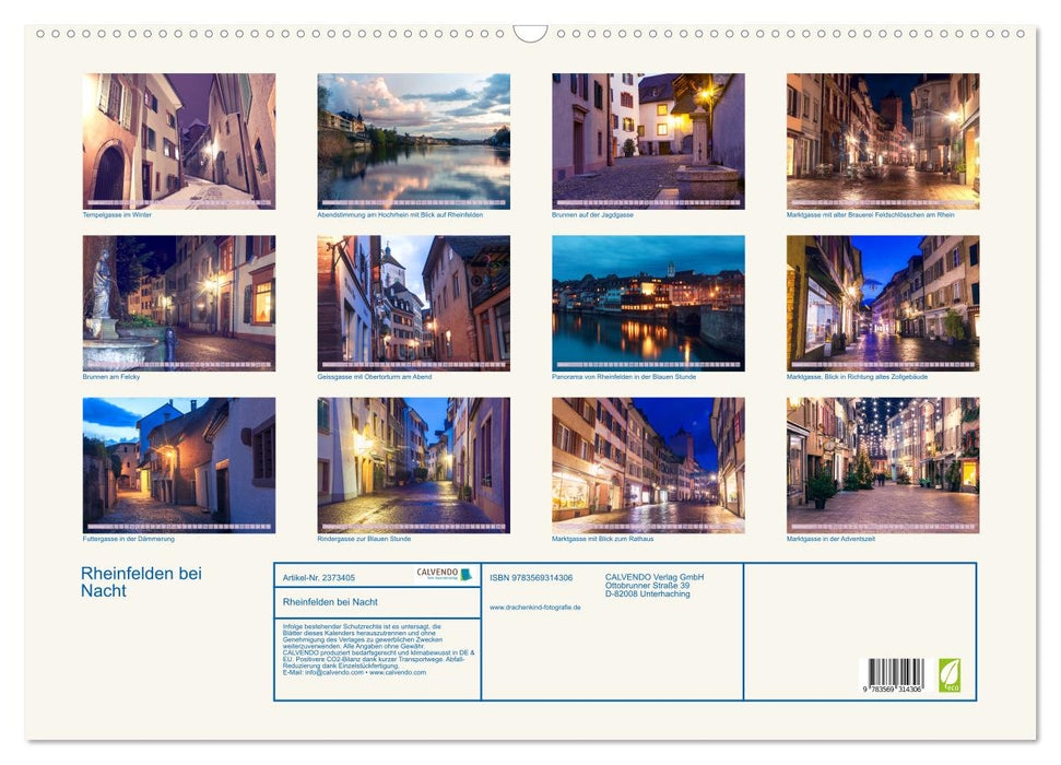 Rheinfelden bei Nacht (CALVENDO Wandkalender 2027)