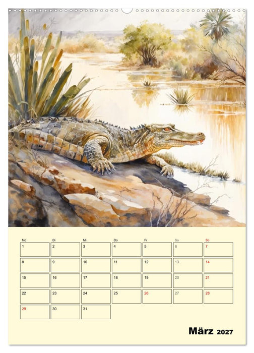 Schöne Aquarelle. Darstellungen von Afrikas Wildtieren (CALVENDO Wandkalender 2027)