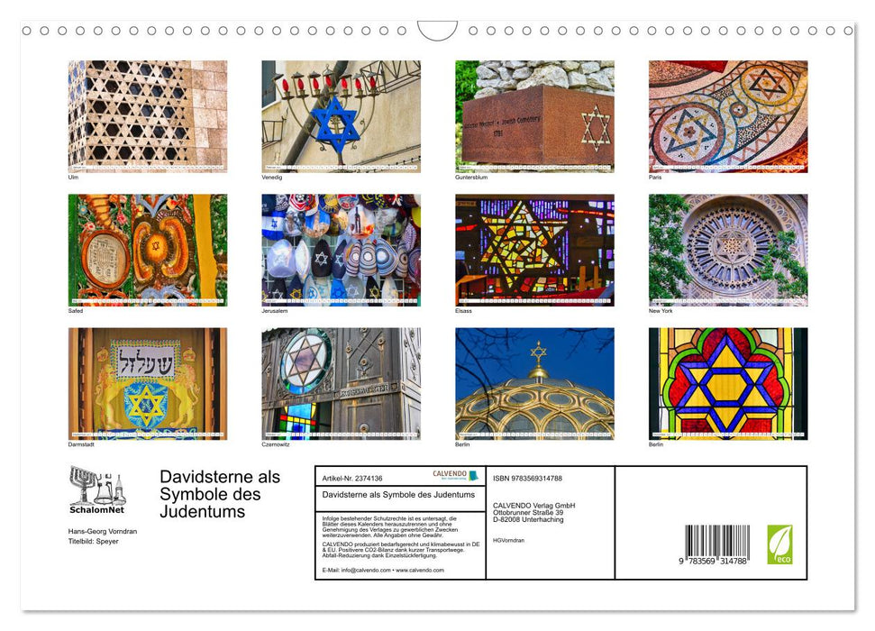 Davidsterne als Symbole des Judentums (CALVENDO Wandkalender 2027)