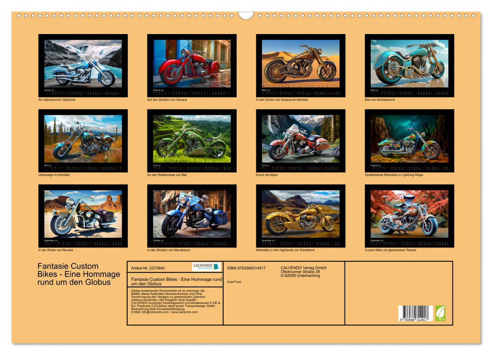 Fantasie Custom Bikes - Eine Hommage rund um den Globus (CALVENDO Wandkalender 2027)